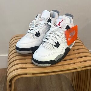 Nike White Black Grey Air Jordan Style Sneakers with Red Logo